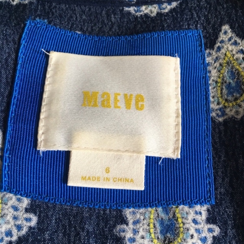 Maeve Asymmetrical Blue and White Tiered Sundress - Picture 4 of 5